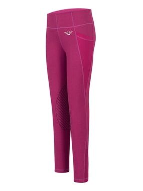 TuffRider Riding Minerva EquiCool Tights in Plum Caspia - Kids Size Medium